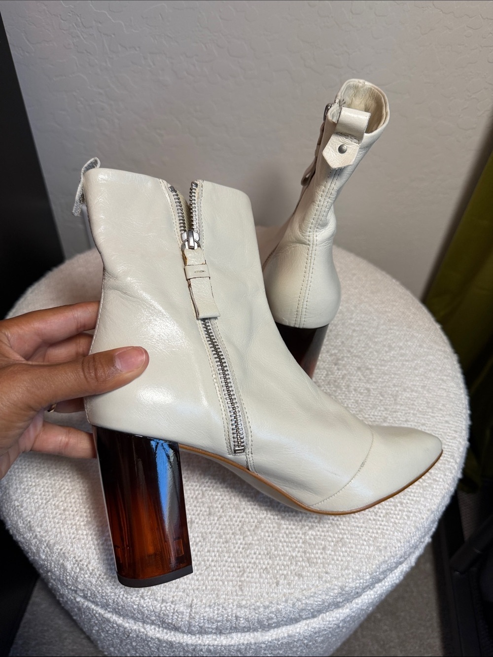 Kurt Geiger Strut Leather Block Heel Bootie Size 39 / US 8.5. - Picture 6 of 8